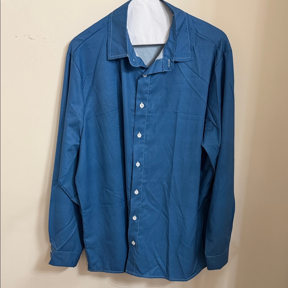 Men's Blue Button-Up Jacket
